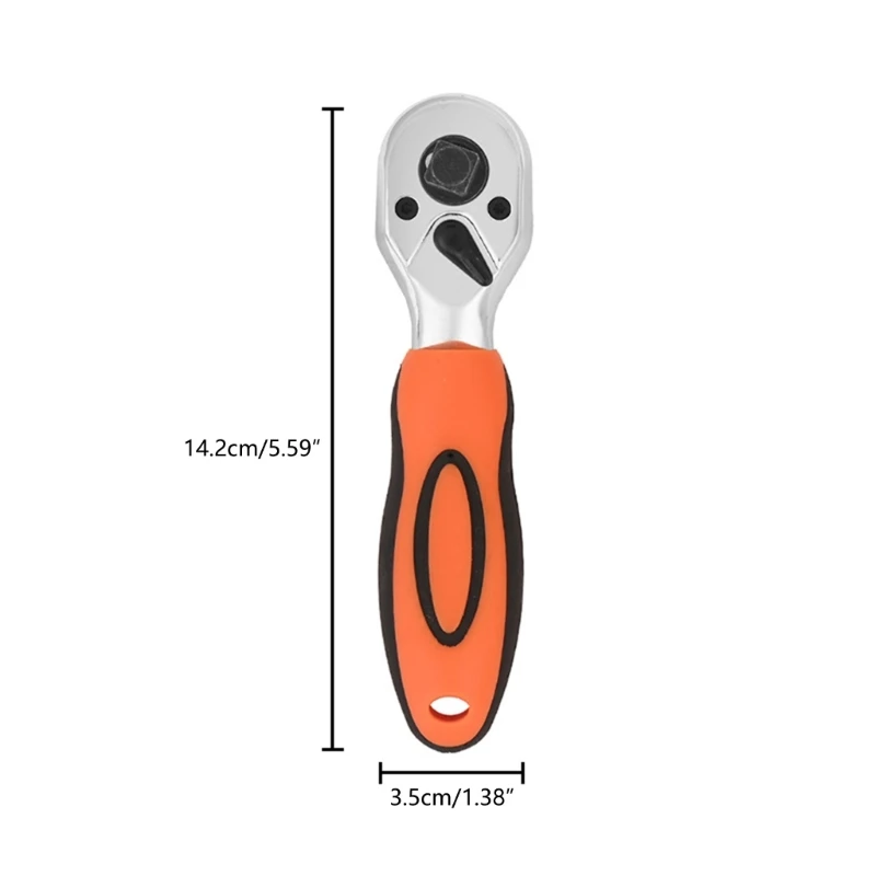 72-Tooth Mini Double-Ended Straight Handle Ratchet Wrench 1/4\