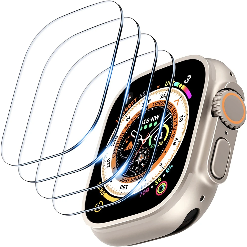 Apple Watch用スクリーンプロテクター,超薄型,傷防止,HD強化ガラス,iwatch用フルフィルム,49mm