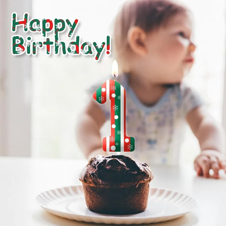 شموع عيد الميلاد بطابع عيد الميلاد للكعكة رقم 5 شمعة عيد ميلاد سعيد كعكة توبر للبنين والبنات حفلة عيد الميلاد #6