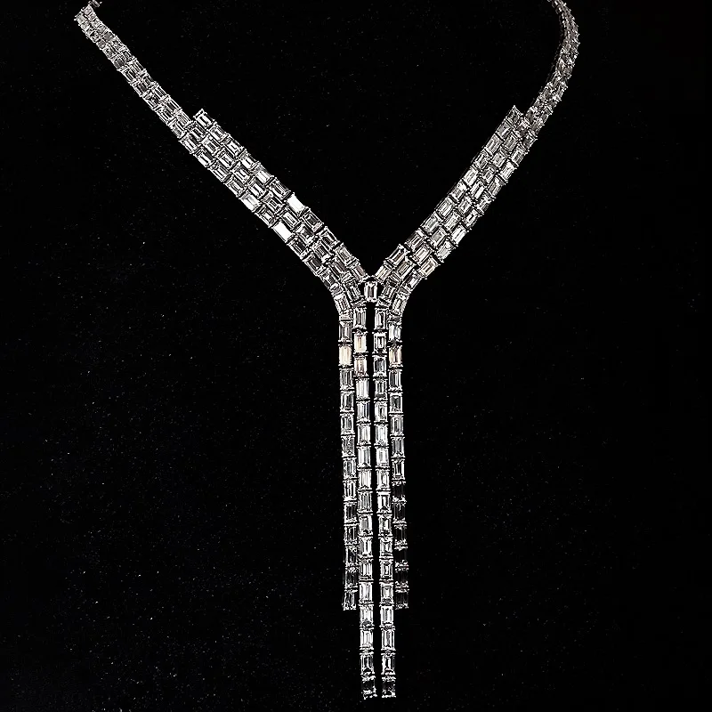 

Diamond Necklace Sterling Silver Simple Diamond Necklace Gold 22k American Diamond Jewelry