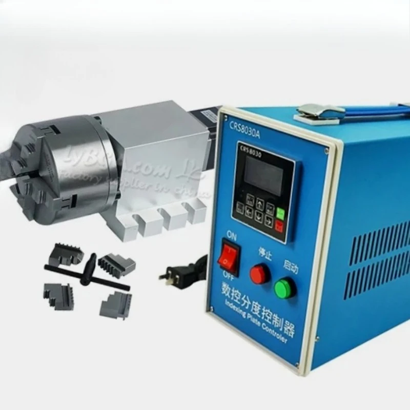 

New 17-50-100AB with 100mm Chuck 4th Rotary Axis 3/4 Jaws 57mm Motor CNC Router Machine Reduction Gearbox 50:1 for Woodwork