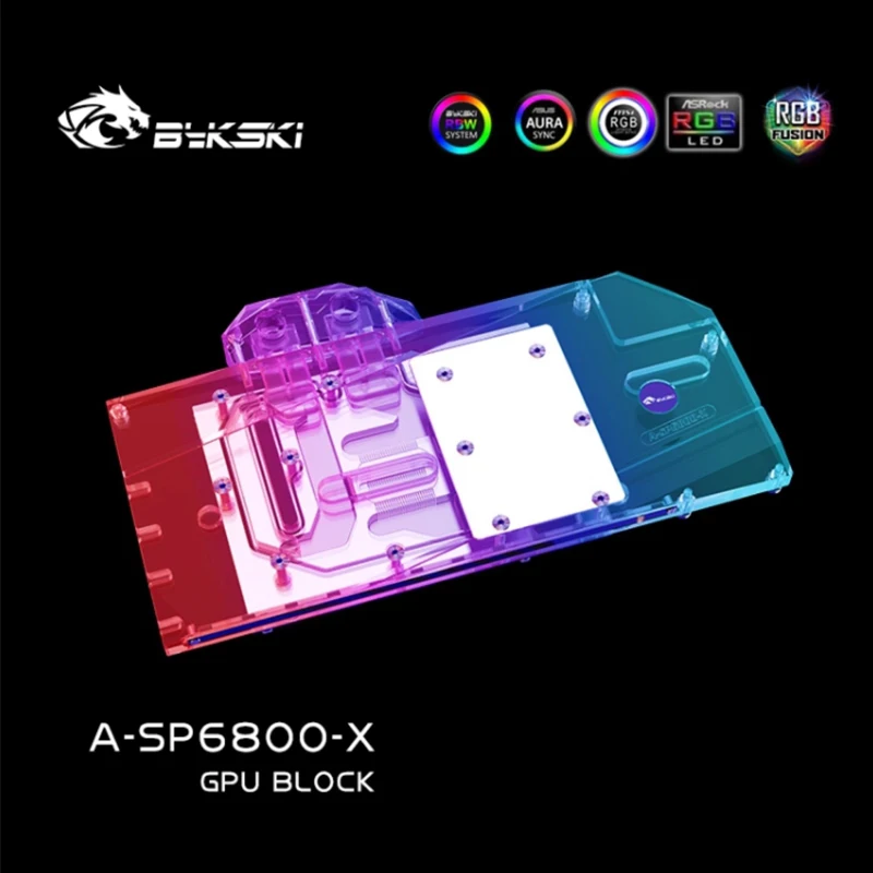 Bykski Water Block Use for  Sapphire Radeon RX 6800 Nitro+  GPU Card / Full Cover Copper Radiator Block /A-SP6800-X