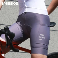 INBIKE Pantalones cortos de bicicleta para mujer, pantalones acolchados para ciclismo de montaña, ropa para ciclismo de carretera, pantalones cortos para ciclismo de montaña con bolsillos