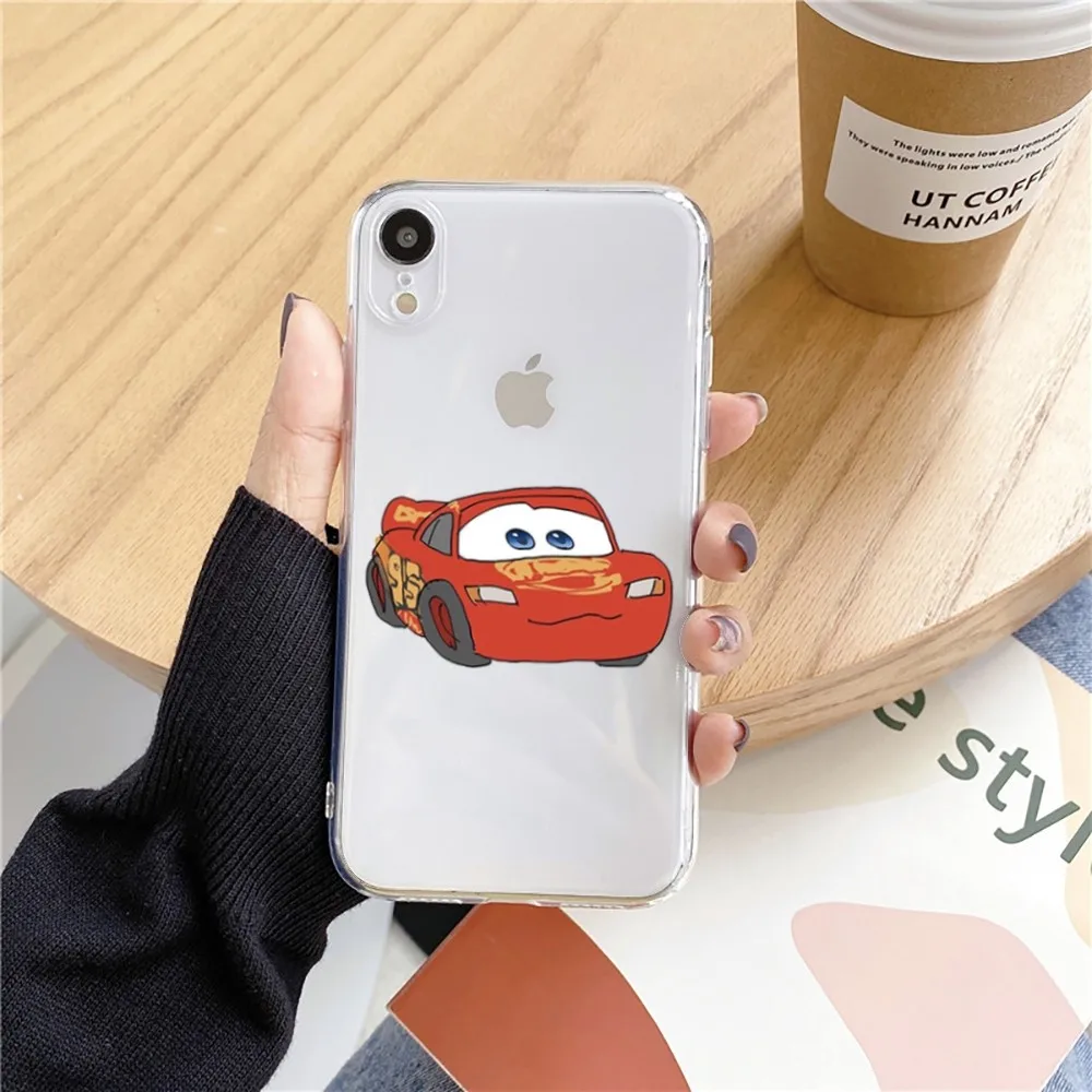 Cars_L-Lightning_M-McQueen Telefoon Hoesje Voor Iphone 15 11 13 14 Pro Max 7 8 Plus X Xr Xs Max Se2020 12Mini Transparant Hoesje