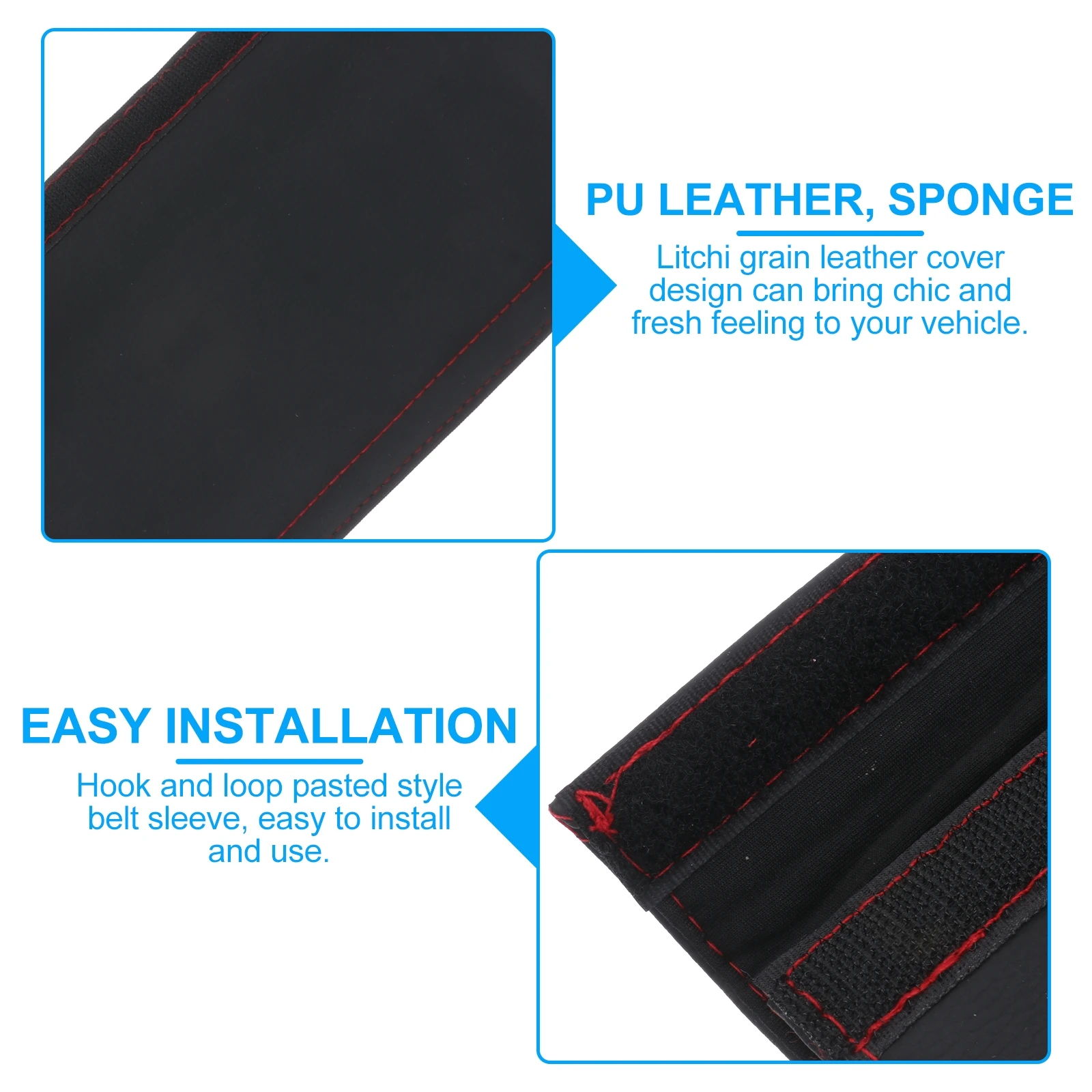 

2pcs Shoulder Cover Safety Belt Covers Car Cushions Breathable Comfort Pads Hook Loop Sleeve For Backpack