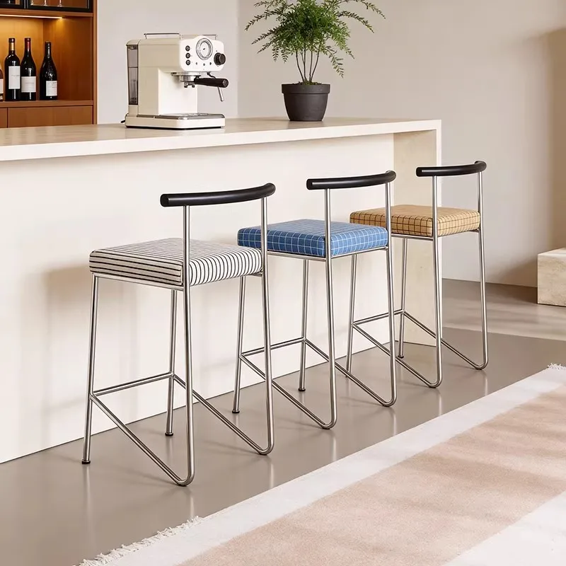 

YJQ retro style cafe bar chair medieval homestay stainless steel high stool home