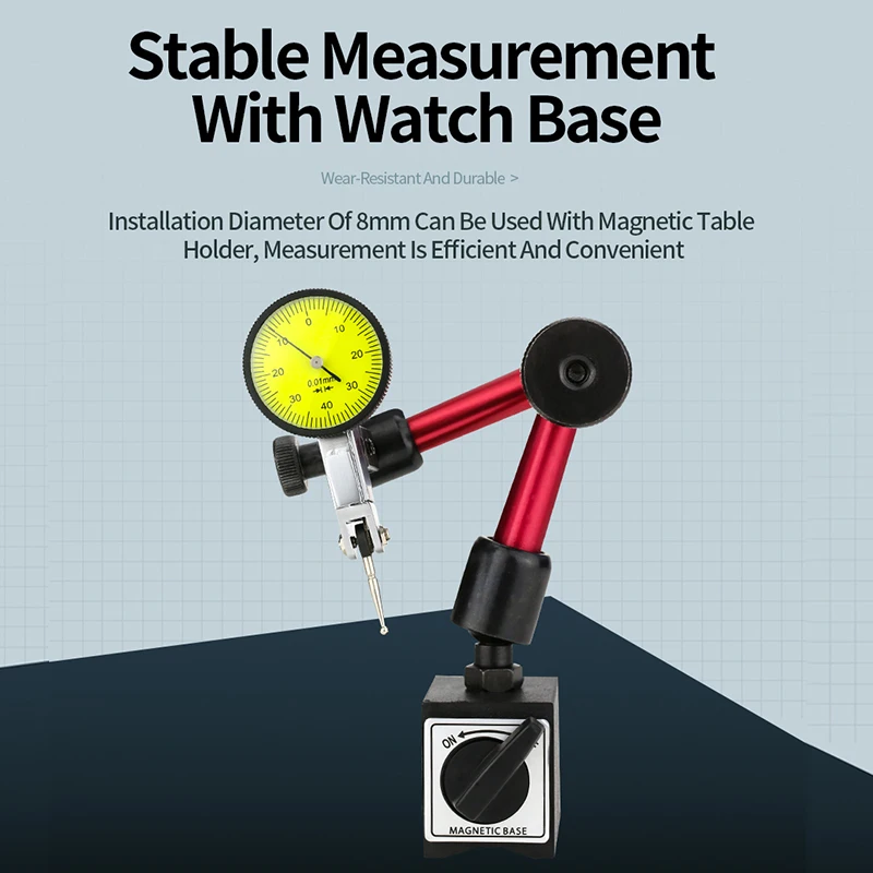 Leverage Dial Indicator Magnetic Base Holder Stand Micrometer Measuring Tools Dial Gauge Precision Indicators Measurement Tool