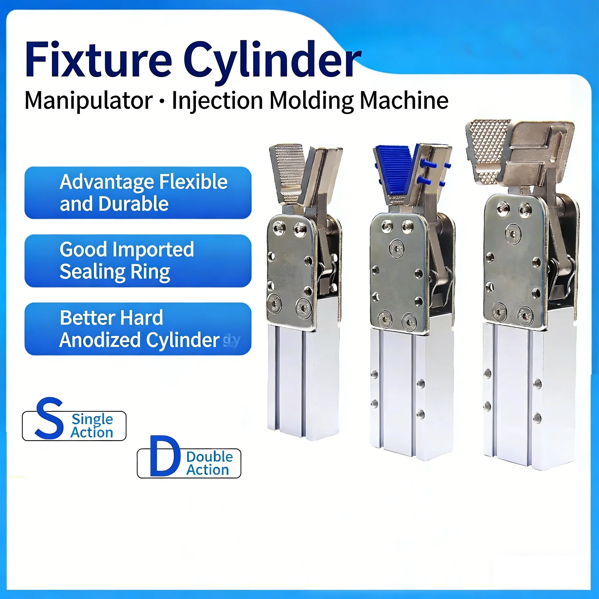 Injection Molding Machine Manipulator Tianxing Clamp Single and Double Moving Nozzle Clamp 1615/ 2015D/S Pneumatic Clamp CDU2020