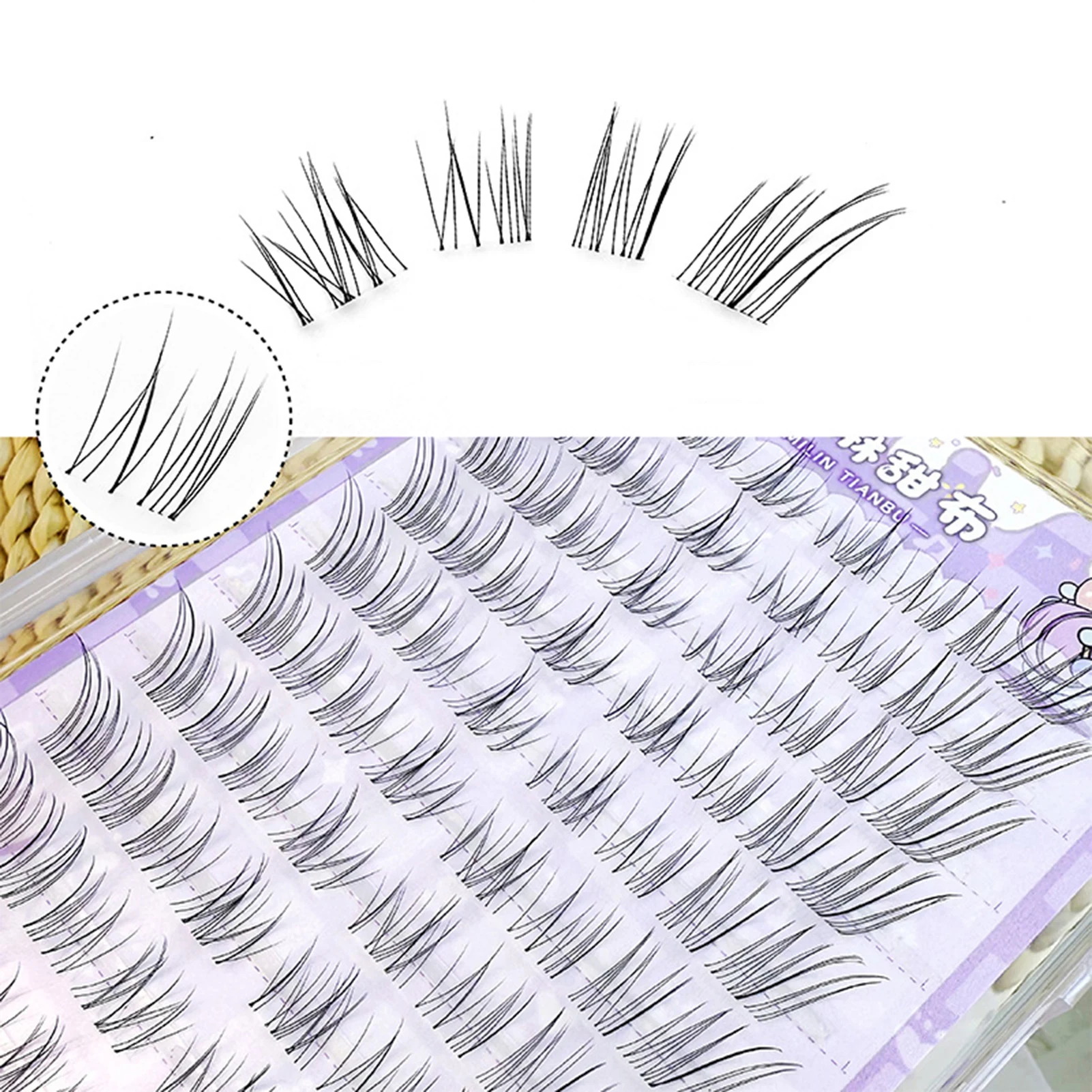 10 rijen pluizige mistige valse wimpers cluster natuurlijke manga vossen wimperverlenging voor beginners gemakkelijk te dragen lichtgewicht zacht