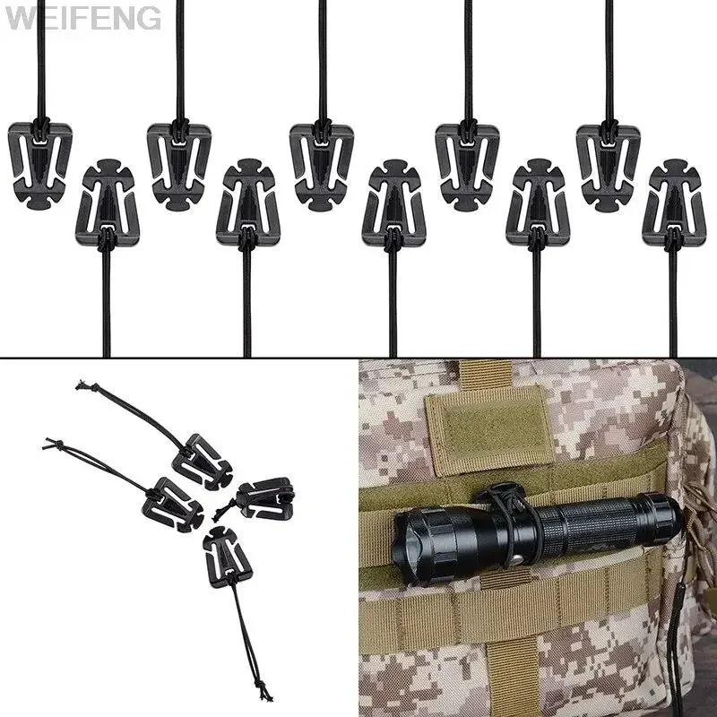Kit of 33 Molle Accessories Kit Attachment D-Ring Grimloc Locking Gear Clip Webbing Strap Keychain Backpack Web Elastic String