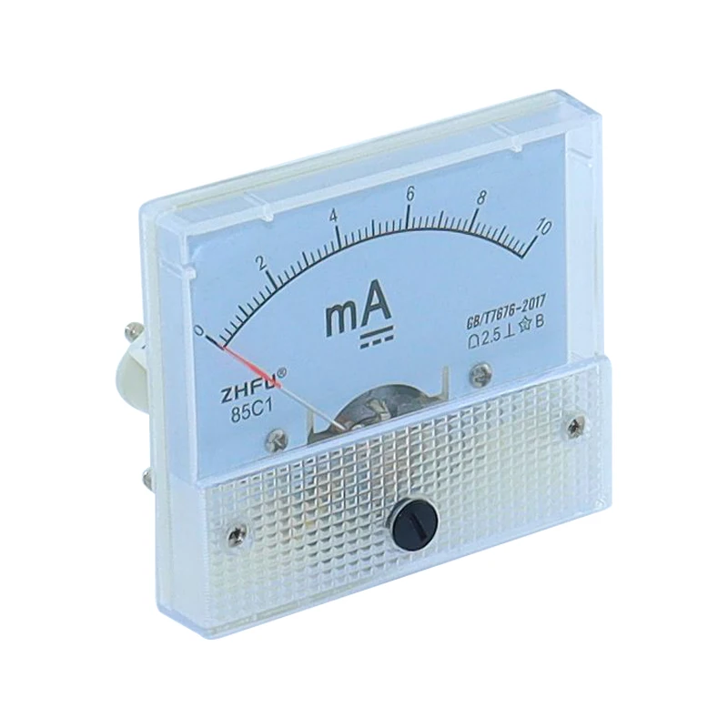 85C1-mA DC Amp Meters Analog Meter Panel Measuring Range 1mA 2mA 10mA 20mA 50mA 100mA