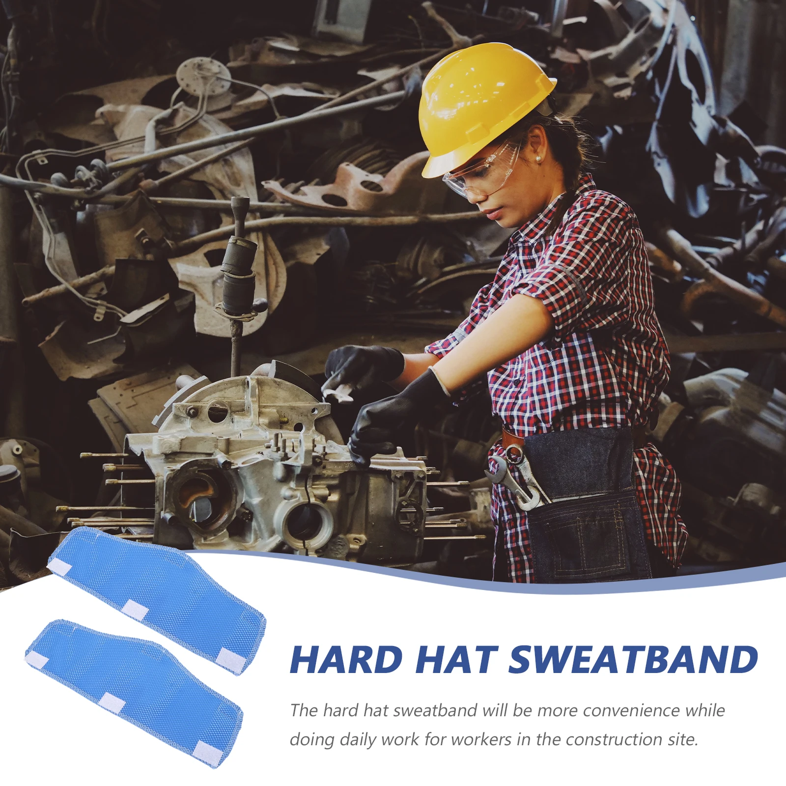 

2pcs Hard Hat Sweatband Breathable Sweat-Proof Bands For Construction Workers Summer Use Liner Comfortable Fit Hard Hat