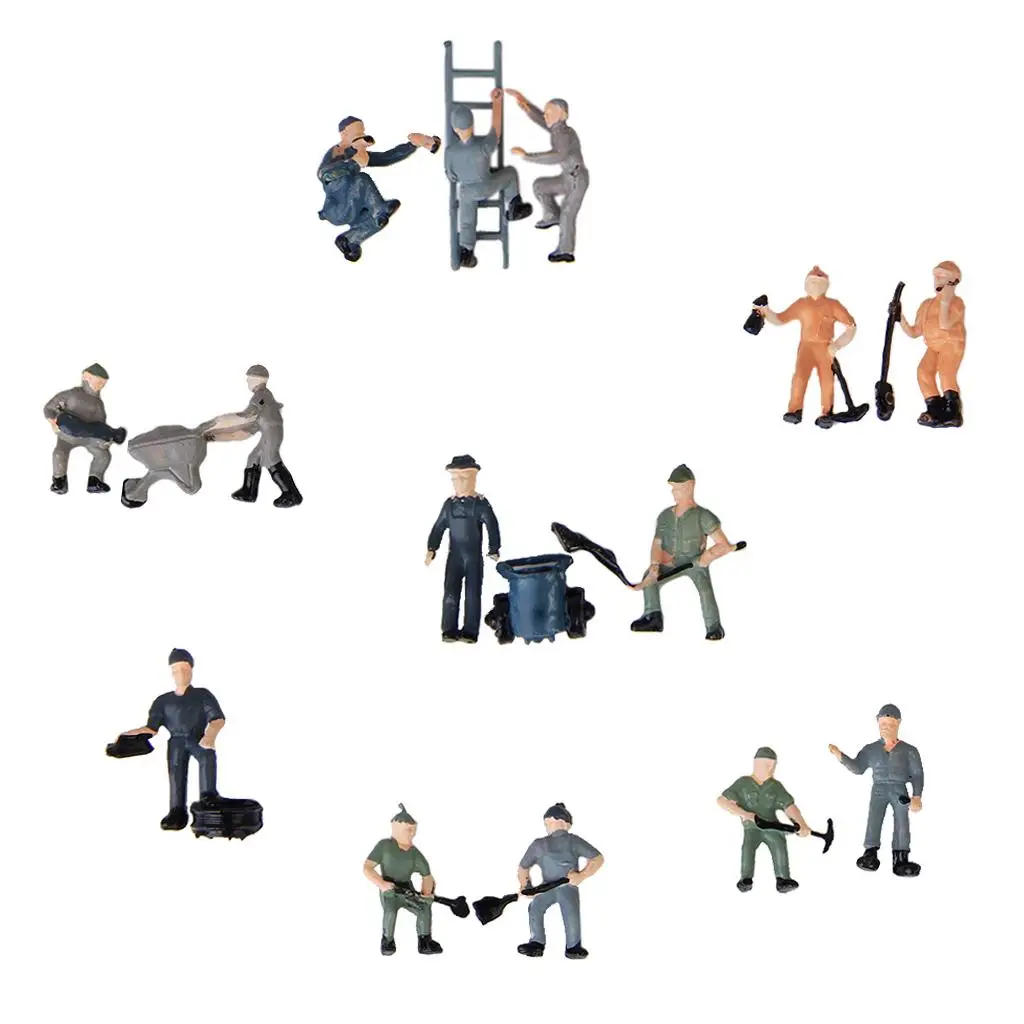 25pcs Hand Painted Railroad Man Figurines Train Railways 87