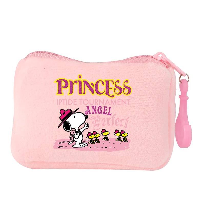 Snoopy Plush Wallet Portable Drop Resistant Small Coin Purse Cute Cartoon Pattern Keychain Coin Wallet Children's Birthday Gift