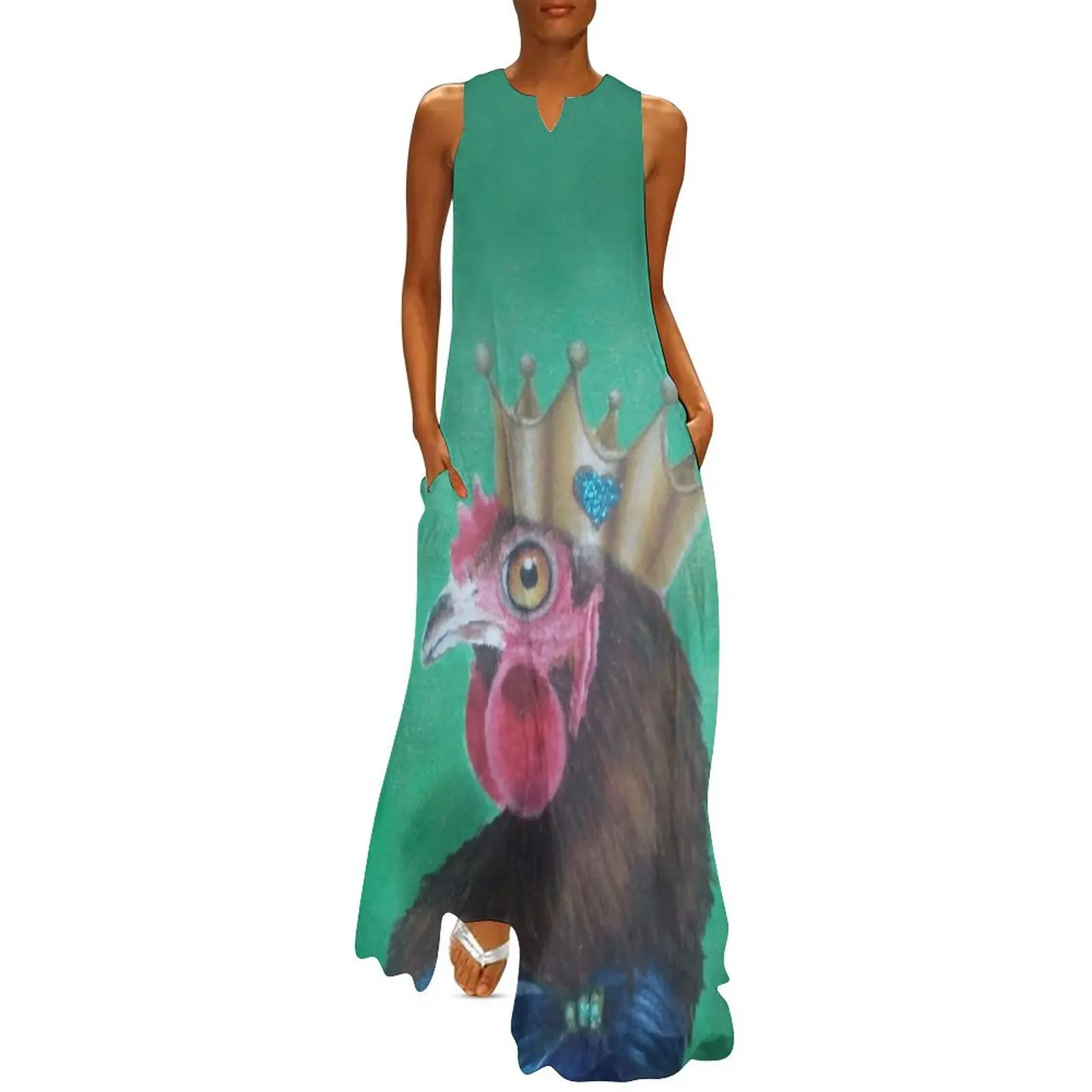 

Hen Queen - Portrait of the Queen Hen Henrietta IV, dresses and shirts Long Dress women's luxury party dress Woman dresses