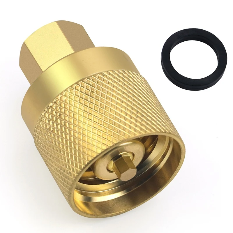 AA81-RE7141F Propane Forklift Connector Adapter Valve With Gasket - Brass Female Connector