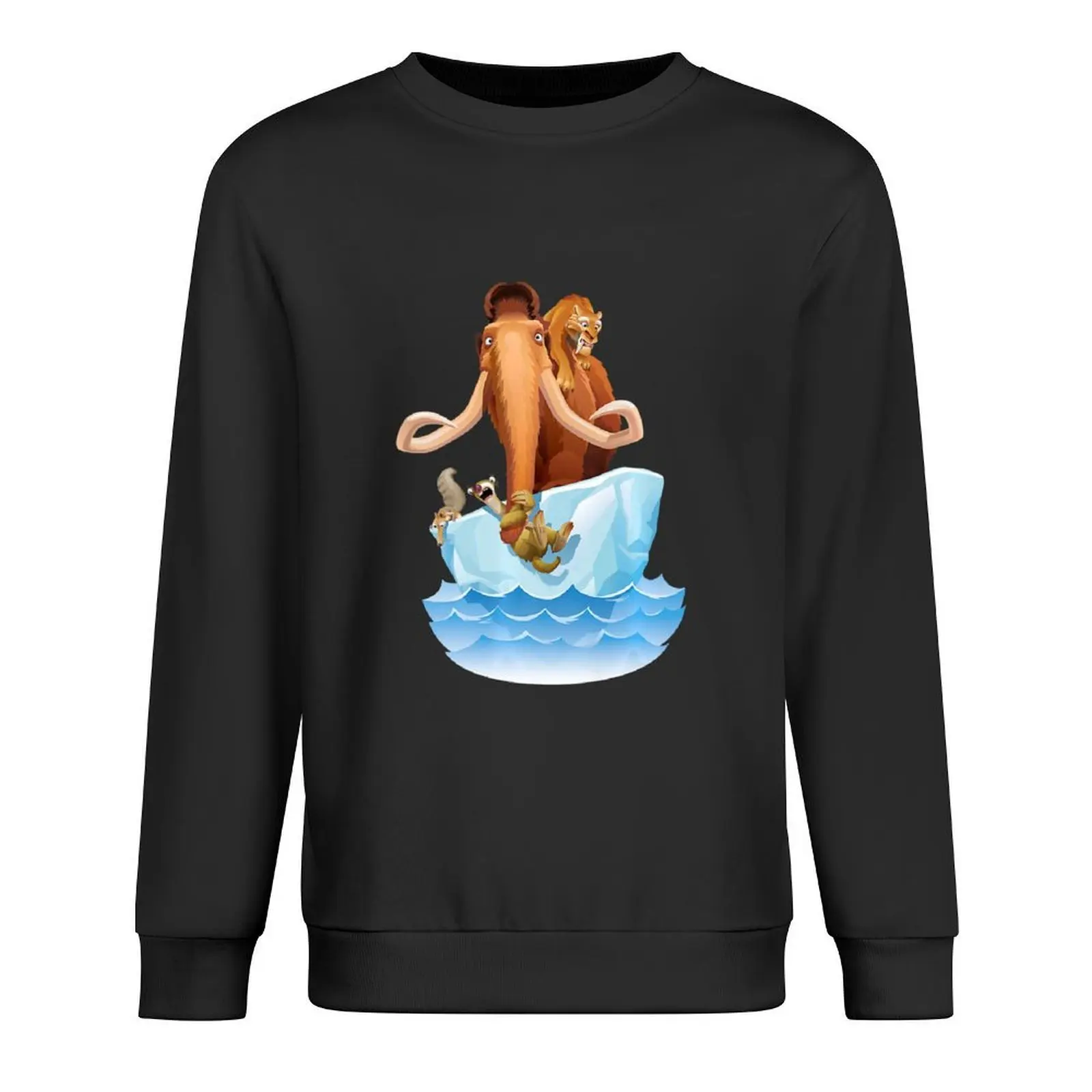 

Ice Age Manfred Diego Sid and Scrat on Iceberg Pullover men wear mens designer clothes clothes for men mens clothing sweatshirts