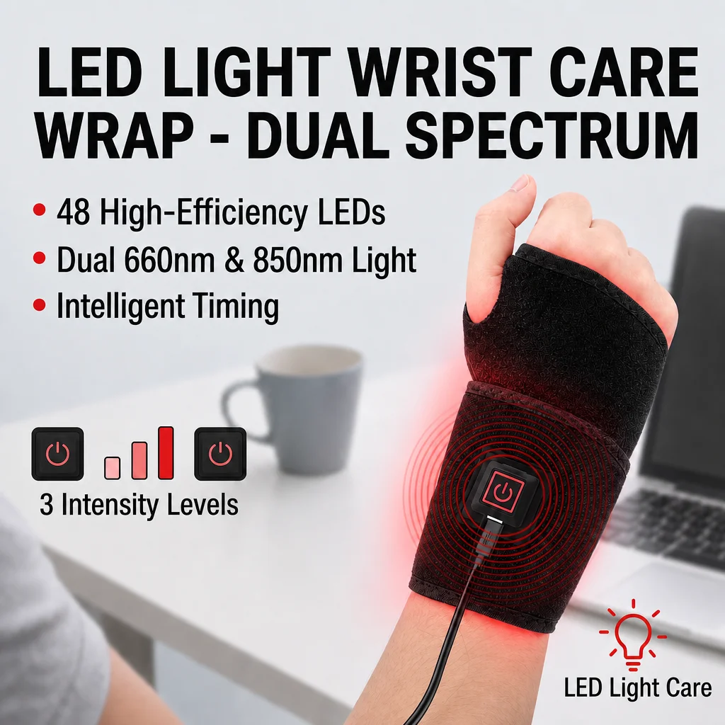 Electric Compress Hot Wrist Wrap 36/48 LEDs 3 Modes 660nm 850nm Infrared Wearable Joint Support Portable Hand Relaxation Brace