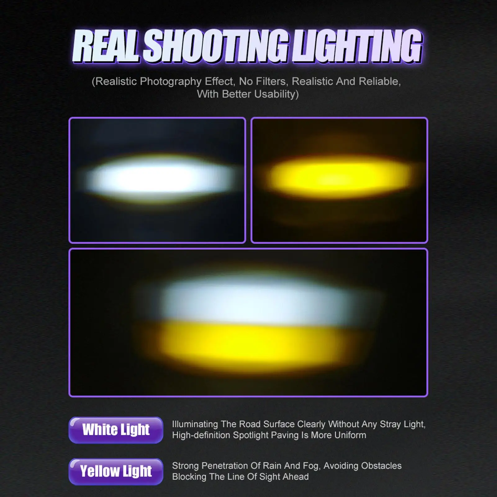 Motorcycle LED Lights Waterproof Outdoor Spotlight Helmet Shape Double Color Flash Motorcycle Work Light For Road Touring