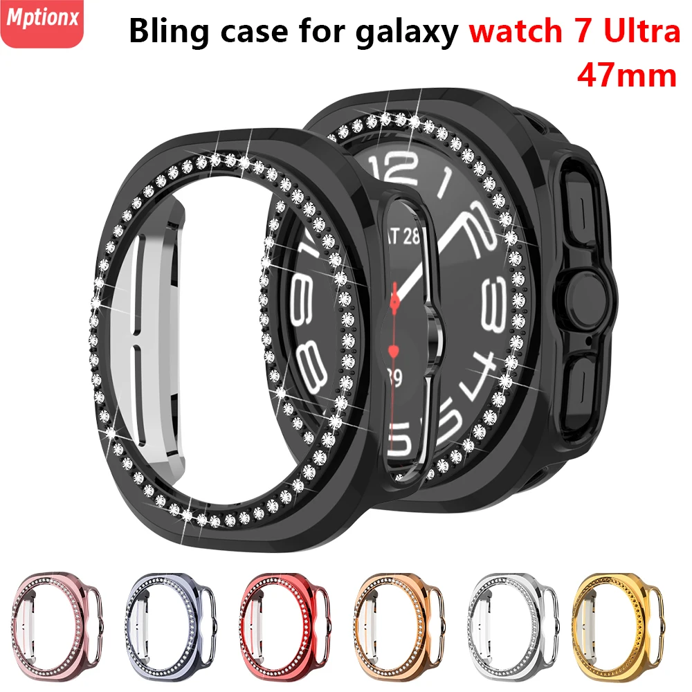 

Bling Case for Samsung Galaxy Watch 7 Ultra 47mm PC Crystal Protective Diamond Bumper Cover for Galaxy Watch 7 ultra Accessories