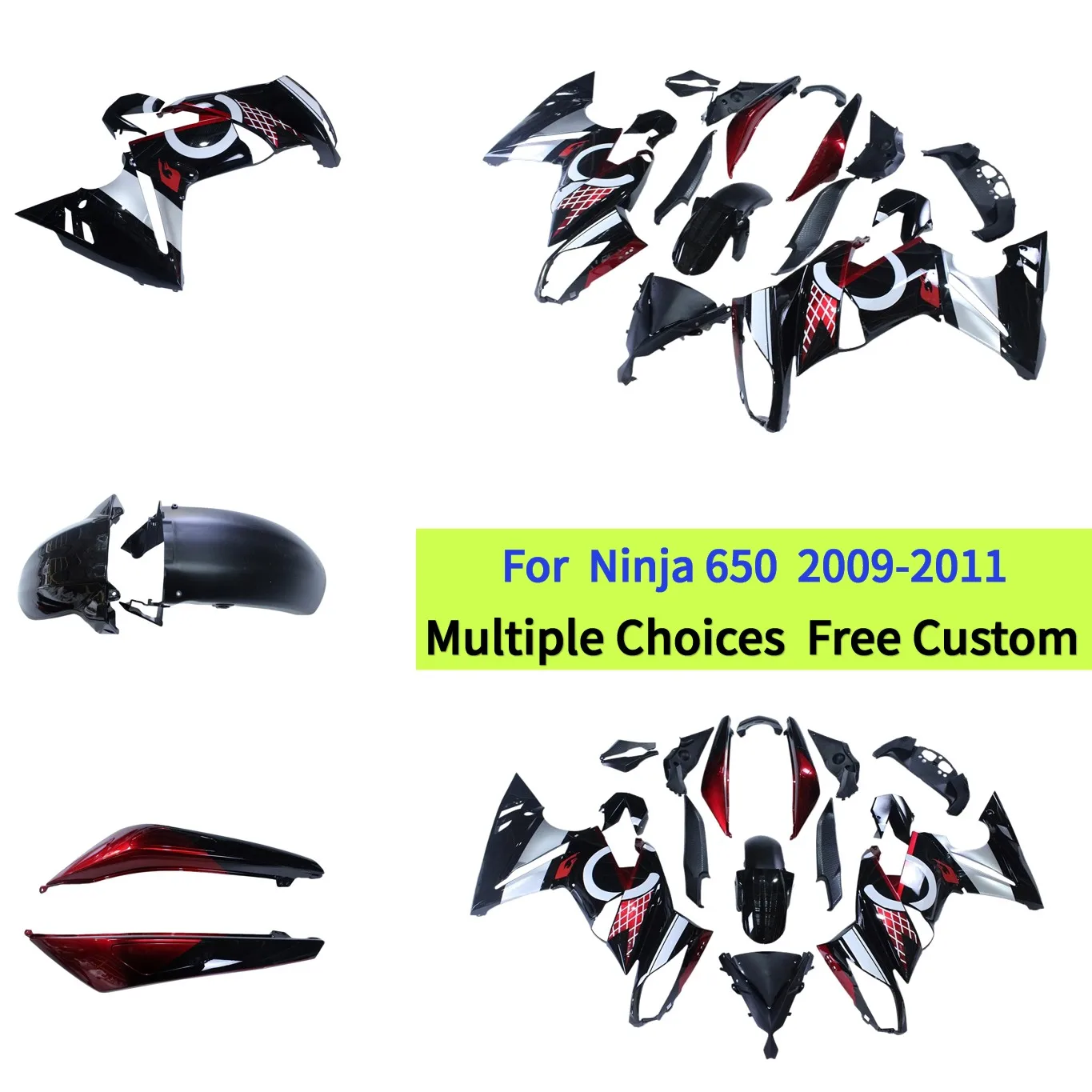 

Racing Modified Accessories Body Fairings For KAWASAKI 2009 2010 2011 Ninja 650R ER-6F 09-11 Ninja650 ABS Replacement Panels