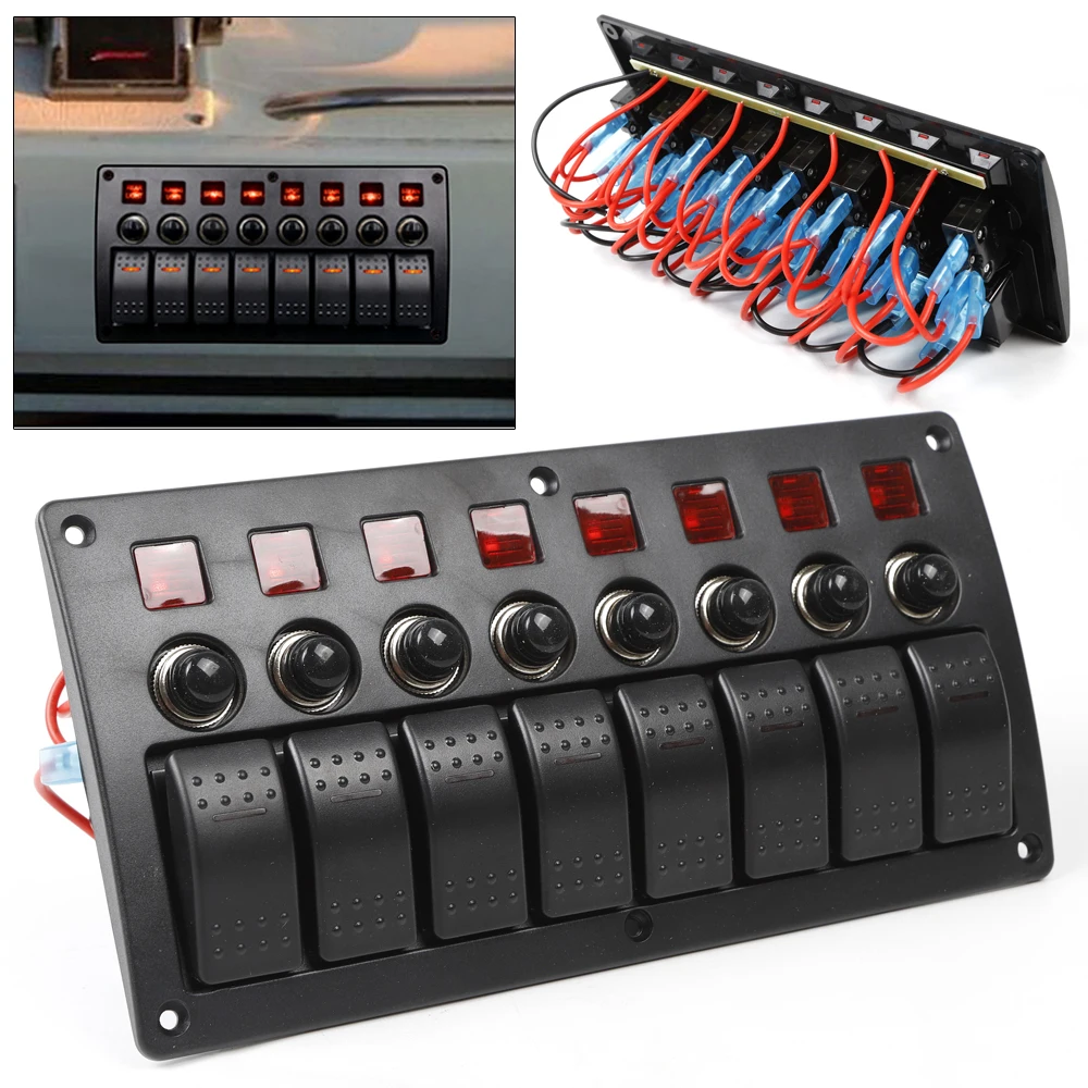 3 in1 Switchboard Fuse Switch Switching Panel For Marine Car Boat DC 12V/24V