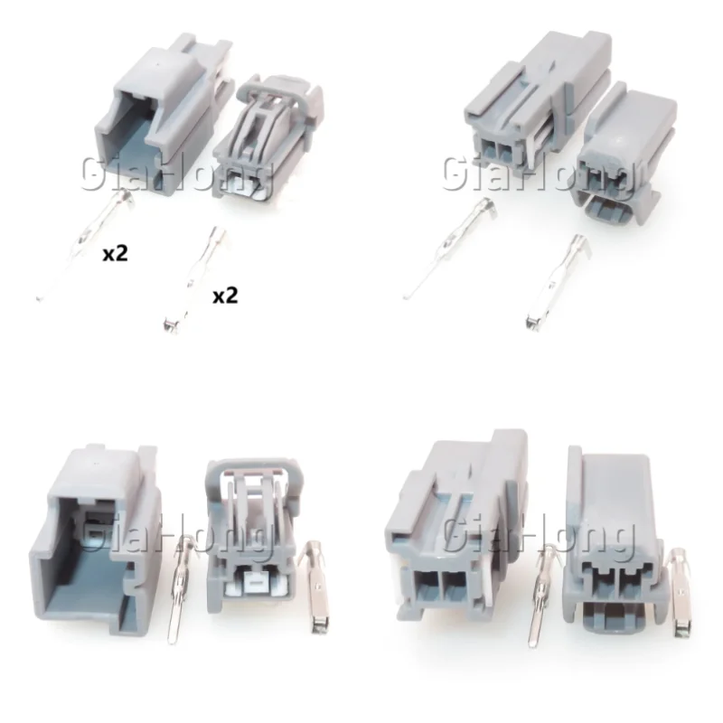1 Set 2 Ways Auto AC Assembly Parts 7282-6443-40 7283-6443-40 Car Wire Cable Socket With Terminal Automotive Unsealed Connector