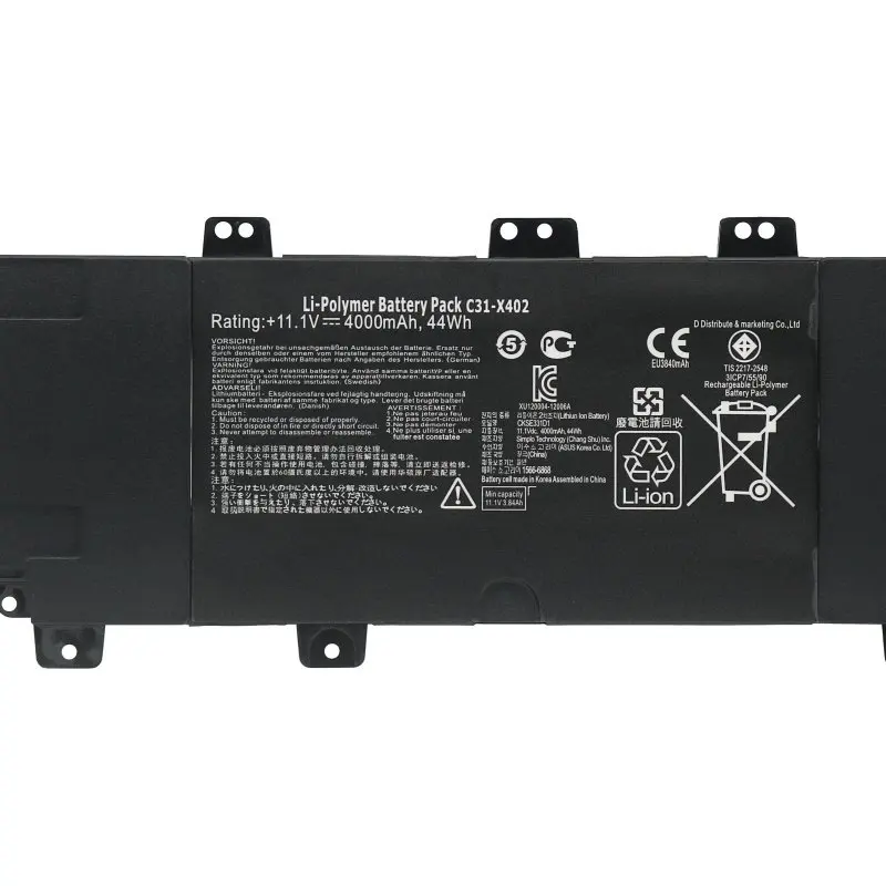 Original quality Laptop Battery C31-X402 For S300 S300CA S300E S400 S400C S400CA S400E 11.1V 44WH