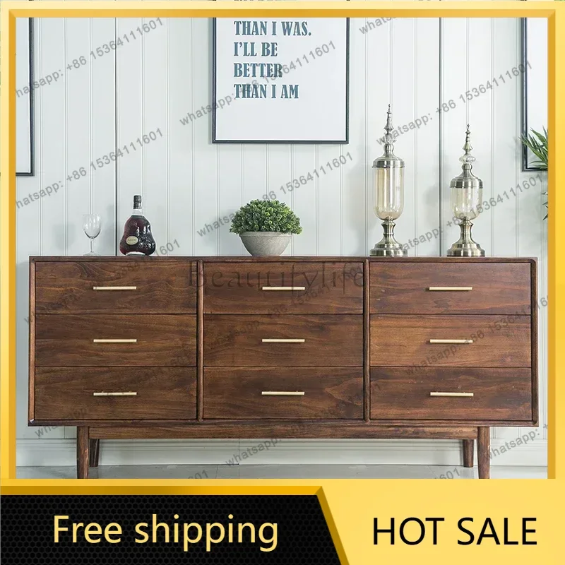 LJY Creative Nordic Living Room Cabinets Rustic Brown Wooden Drawers Living Room Cabinets Storage Fashion Vitrina Unique Furnitu