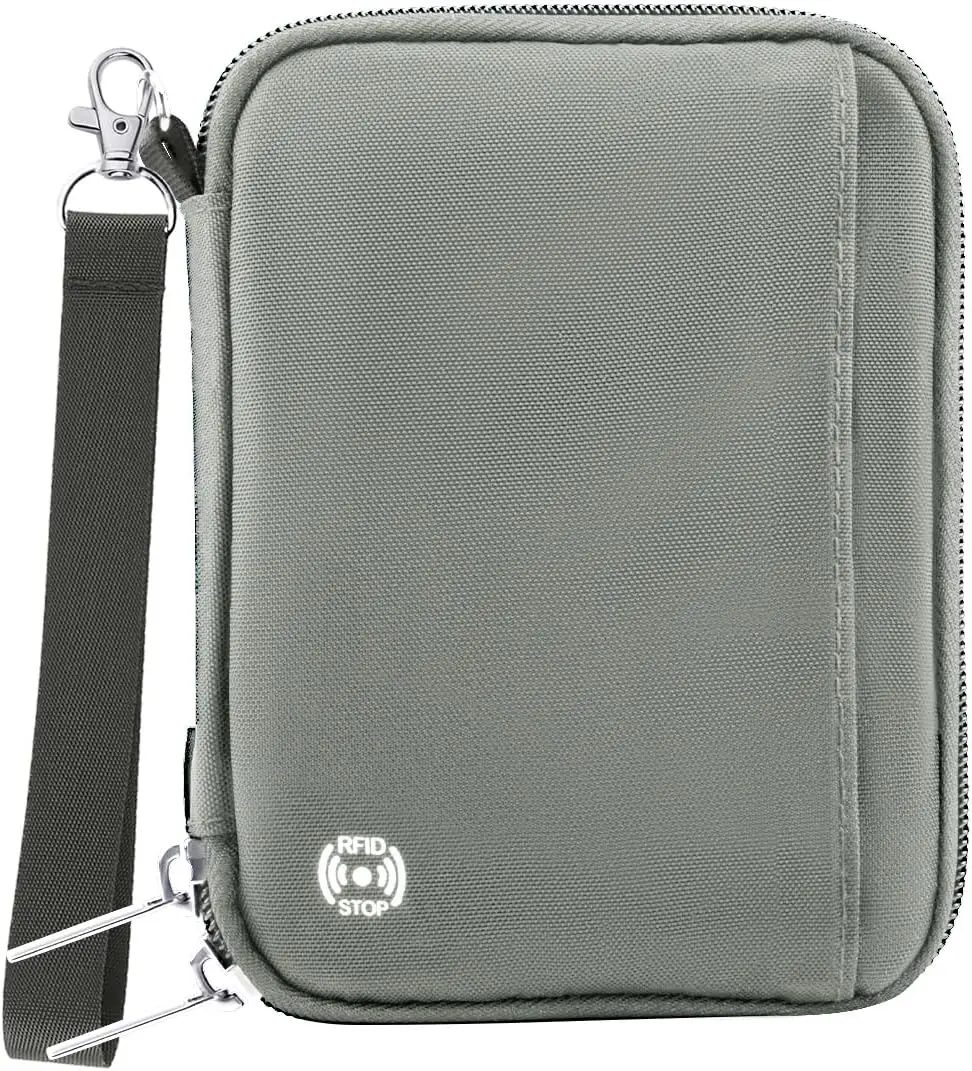 

Дорожный кошелек с защитой от RFID, отделениями для карт и карманом на молнии — держатель для паспорта для женщин и мужчин