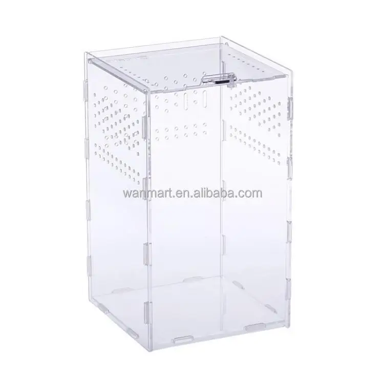 Hexagon Snake Lizard Tarantula Breeding Box Sliding Magnetic Clear Acrylic Reptile Terrarium Box