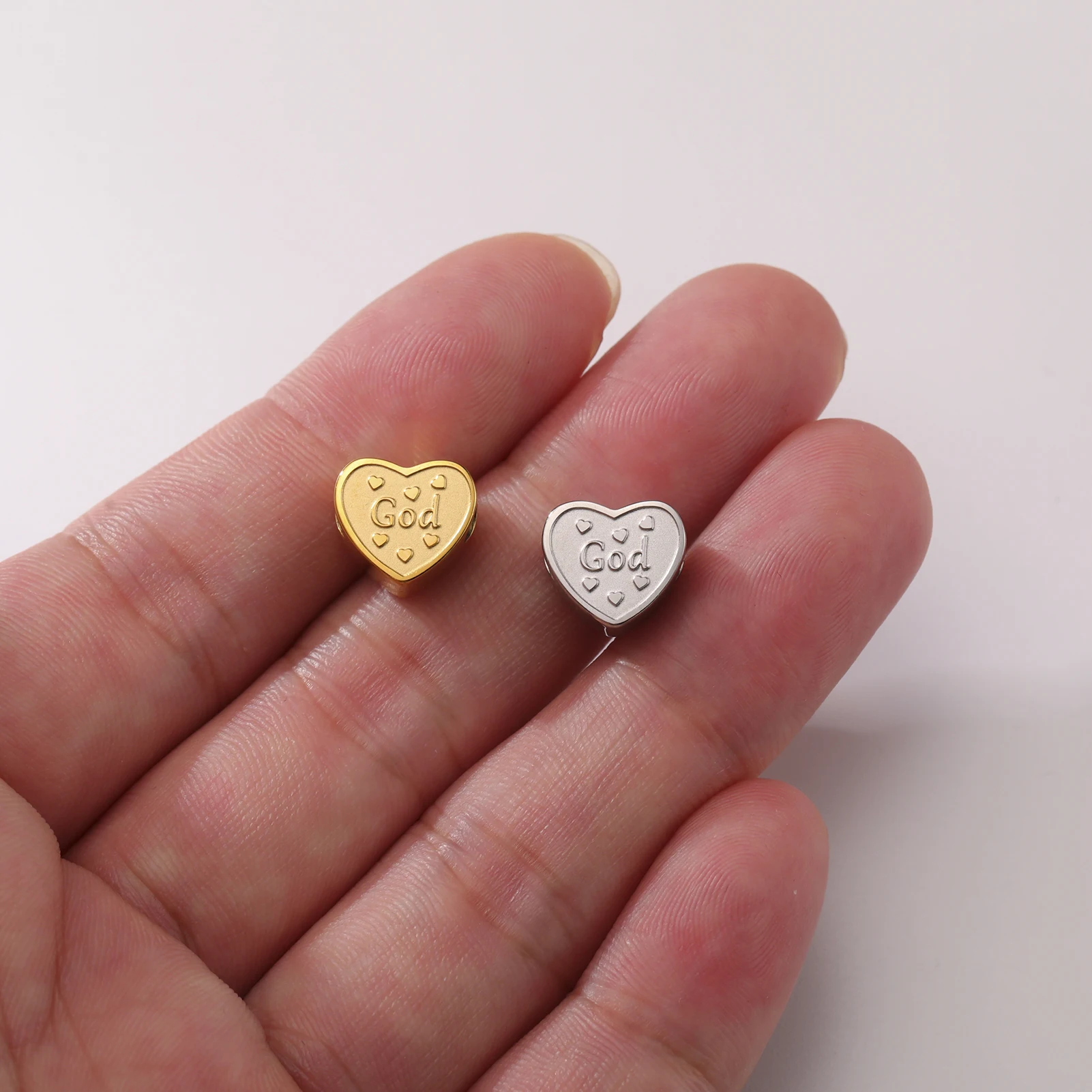 EUEAVAN 1pc Heart Shape Family Series Charms for Jewelry Making Mother Father Wife Sister Stainless Steel Charms DIY Jewelry Sup