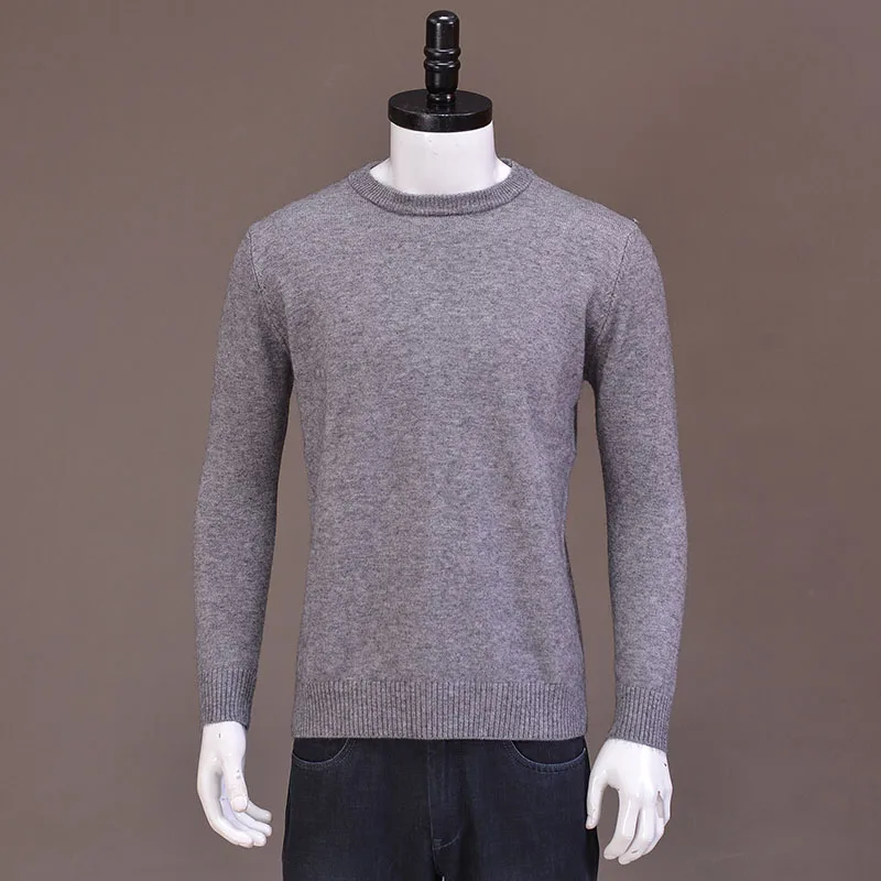 Men's round Ne Knitted Wool Sweater Straight Tube Long Sve Casual Wear Mid-aged And Young Multi-color Knitwear