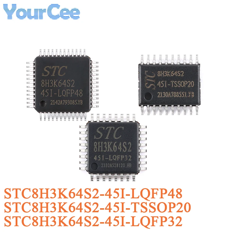 5Pcs STC8H3K64S2-45I-TSSOP20 LQFP-48 LQFP-32 STC8H2 8H3K64S2 1T 8051 Microprocessor Microcontroller MCU IC Chip STC8H3K64S4