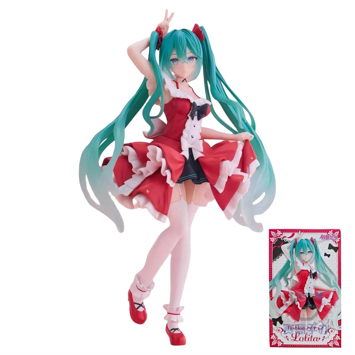 ตุ๊กตาขยับแขนขาได้ Hatsune Miku แท้18ซม. โมเดล Hatsune แฟชั่น Lolita PVC ของขวัญของเล่นเครื่องประดับตั้งโต๊ะสาวงาม