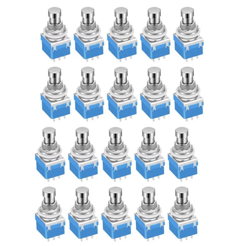 Top-20PCS Momentary Guitar Effect Pedal 3PDT Footswitch 9 Pin Latching Stomp Push Button Foot Switch True Bypass Solder Lug