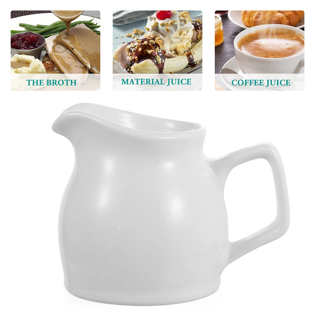 

1Pcs Ceramic Coffee Frothing Cup Premium White Milk Jug for Latte Cappuccino Measuring Kitchen Serving Dual Purpose Creamer