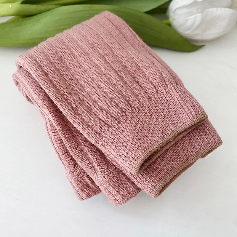 1pcs Spring Autumn Baby Leggings Girls Solid Color Elasticity Leggings Knitwear Girls Leggings Leisure Ribbed Legging view 6