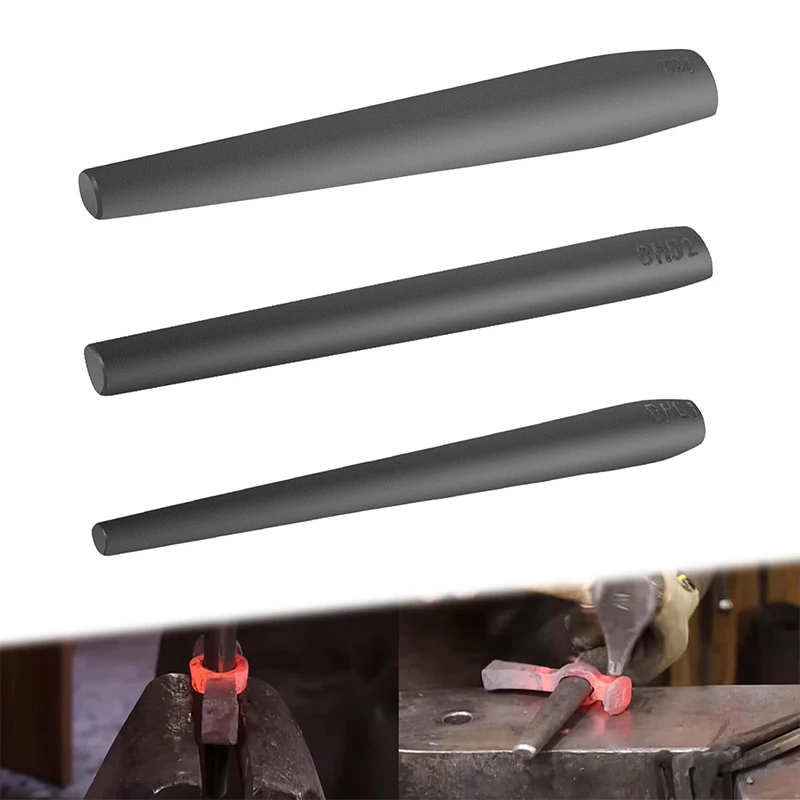 Blacksmith Drifts Kit Large Hammer Tomahawk Mouse Ax Drifts Hammer Eye Drift Tool Kit for Blacksmith Knifemakers (3 Pcs)