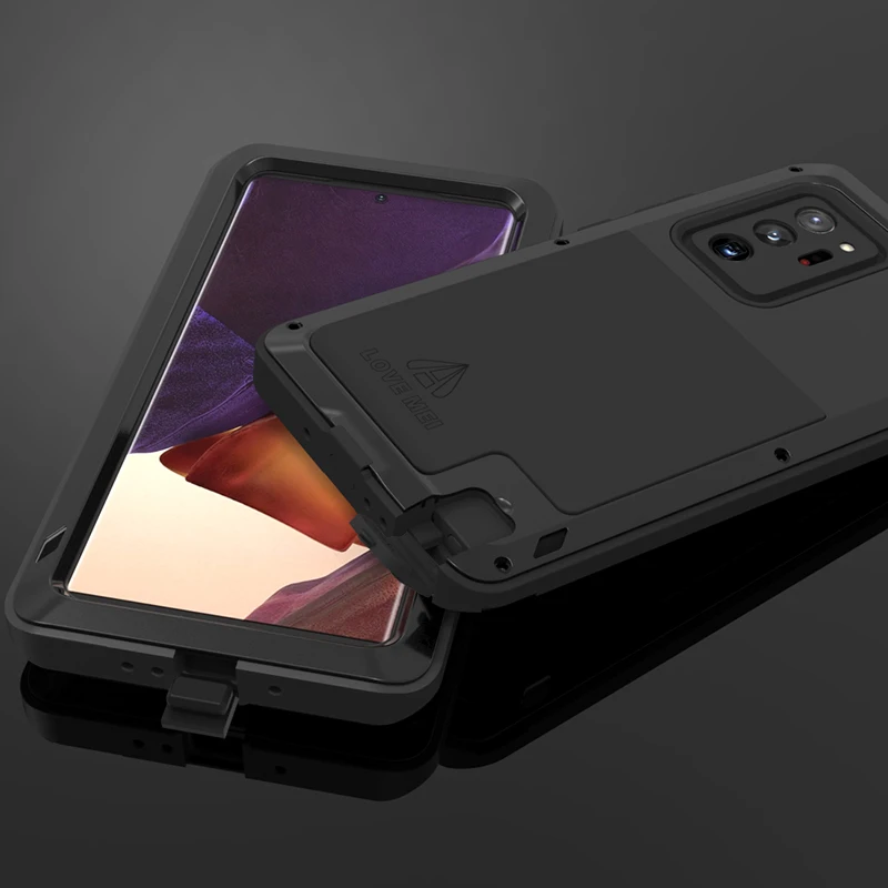 Armor Aluminum Metal Silicone Shockproof Case For Samsung Galaxy Note 20 Ultra 10 Lite 9 8 Cases Cover