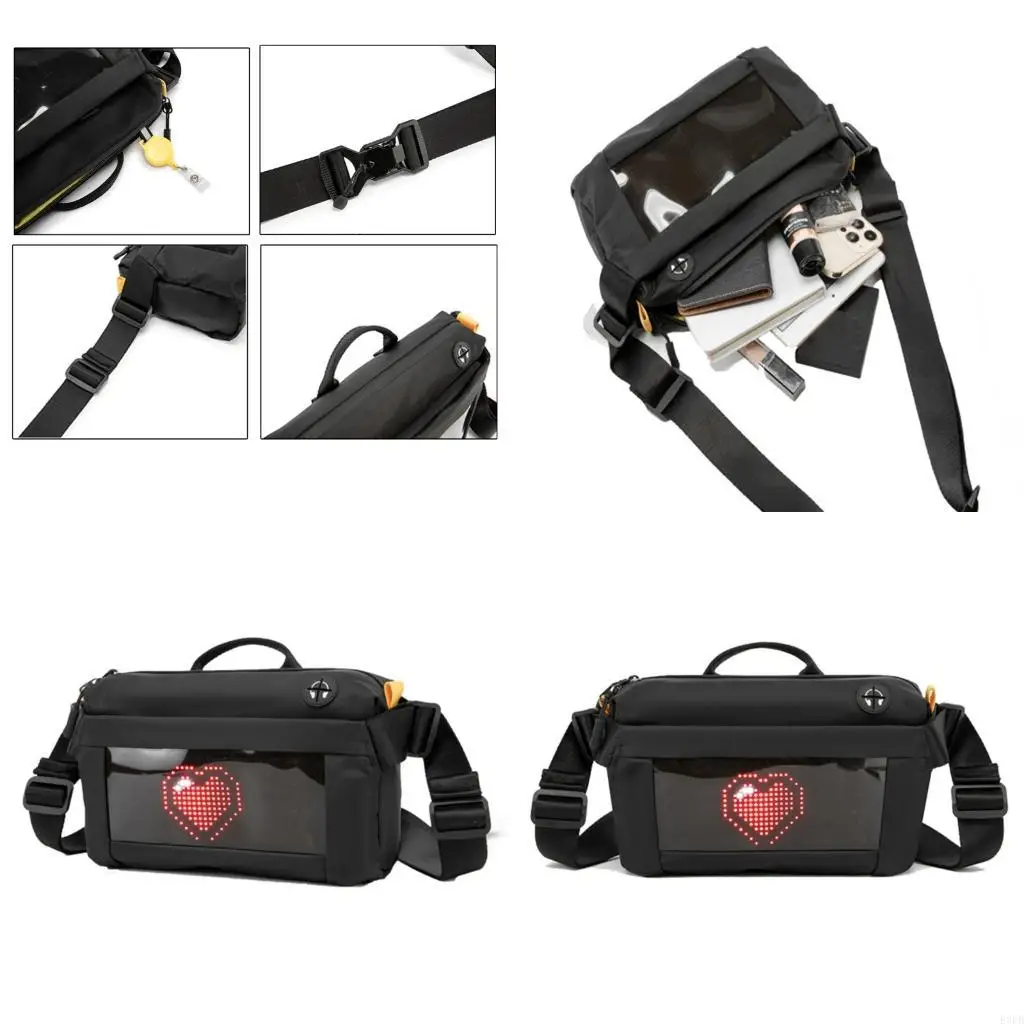 

Дорожный рюкзак для велоспорта, сумка-слинг со светодиодным дисплеем, сумка через плечо, водонепроницаемая сумка на плечо, сумка