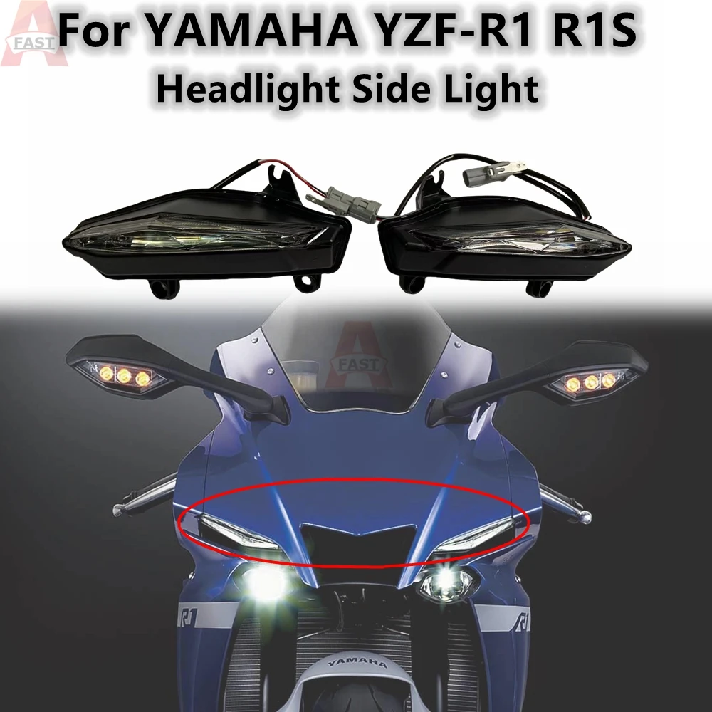 Fit For YAMAHA YZF-R1 R1S LED Front Headlight Fog Decorative Side Light YZF R1 R1 S YZFR1 2017-2023 2018 2019 2020 2021 2022