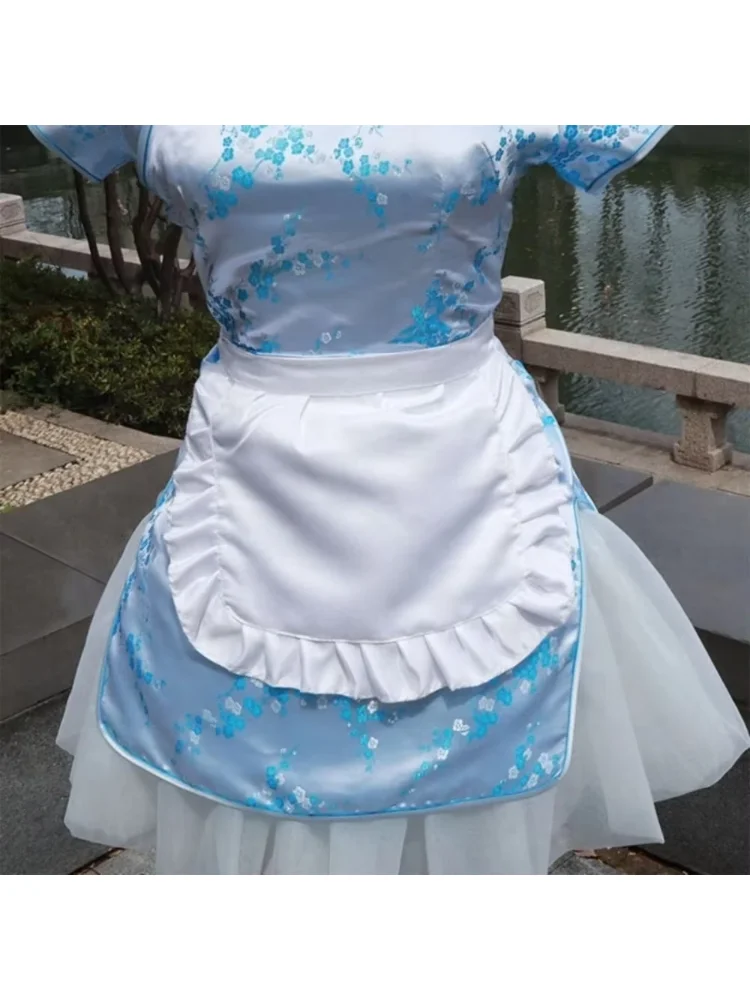 Maid Apron Home Half-length Princess Apron European Style Pure White Half-length Ruffled Cleaning Tools Kitchen Accessories