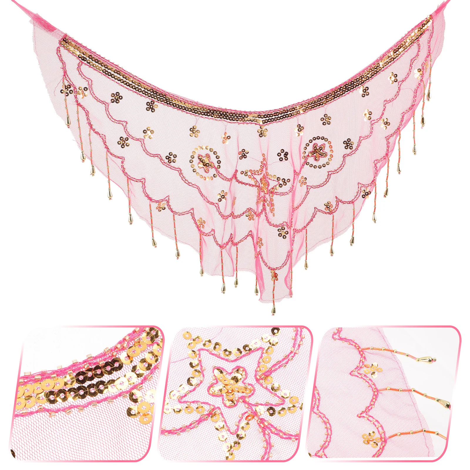 

Beaded Mesh Face Chain Elegant Women Belly Dance Veil Costume Party Mask Masquerade Ball Accessory