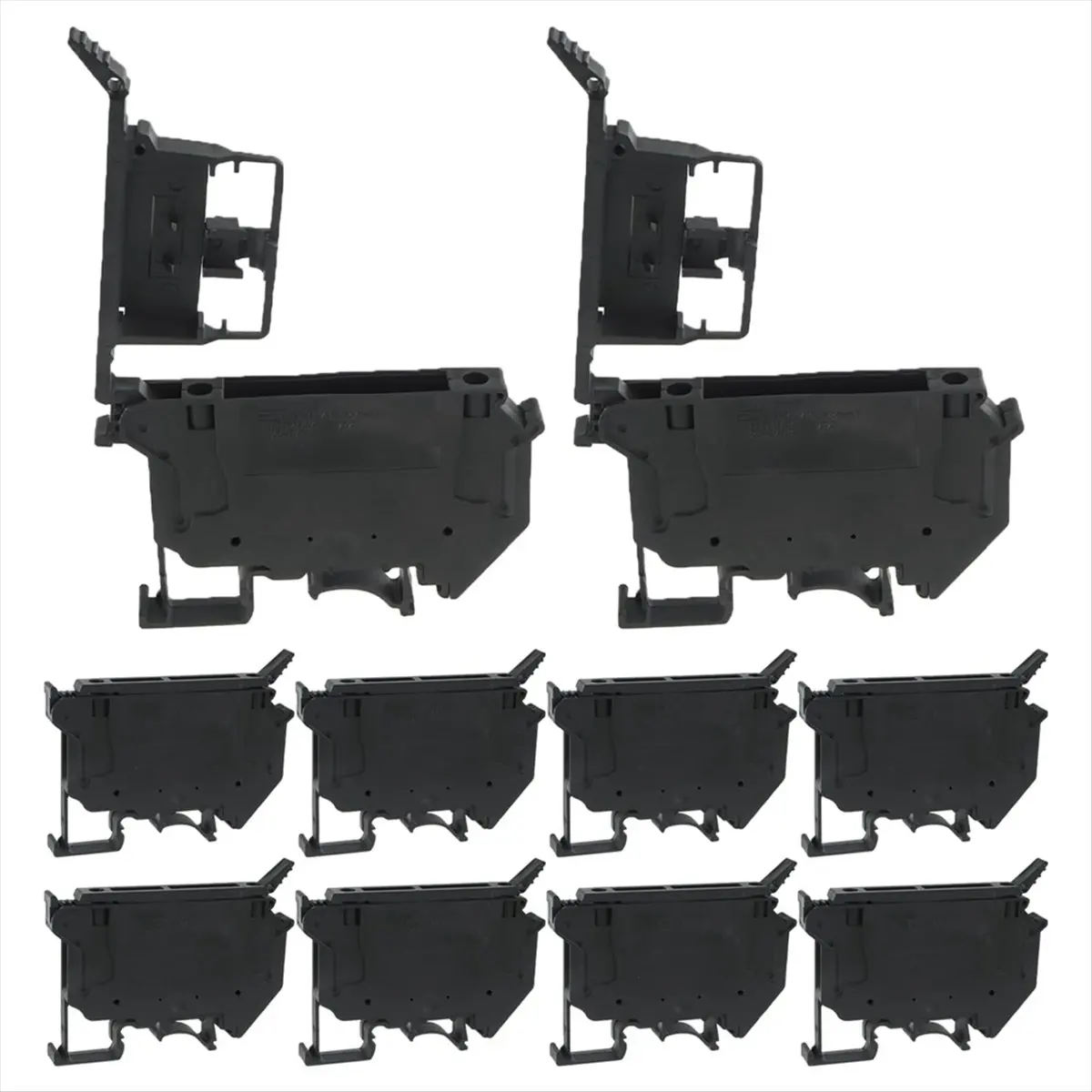 HGHO UK5- UK5RD Without LED DIN Rail Fuse Terminal Base Disconnect Terminal Block Screw Clip (Pack of 10Pcs,Black)