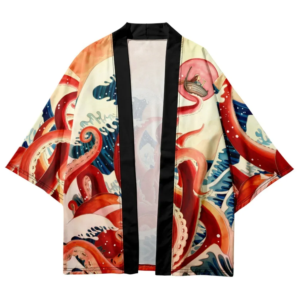 Japanische Schädel drucken Strickjacke Frau Samurai Cosplay Kimono Männer und Frauen Haori Yukata traditionelles Kostüm