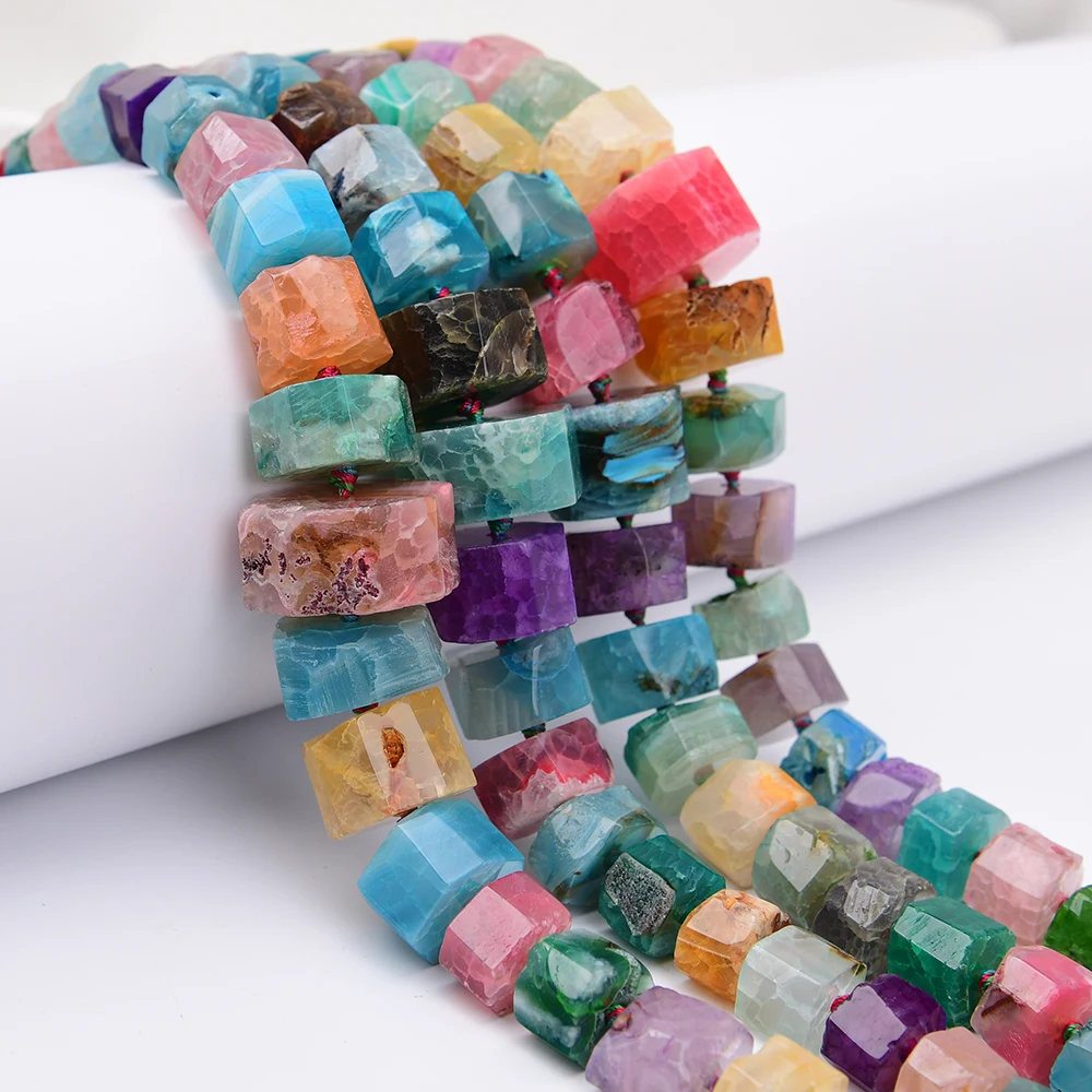 APDGG Big Size Natural Mix Color Fire Agate Graduated Cutting Wheel Shape Loose Pendant Beads 17'' Strand Jewelry DIY