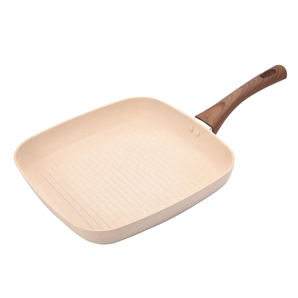 

Multifunctional Heat Resistant Frying Steak Pan Ergonomic Design Nonstick Square Skillet Sturdy Cooking Griddle Cooking