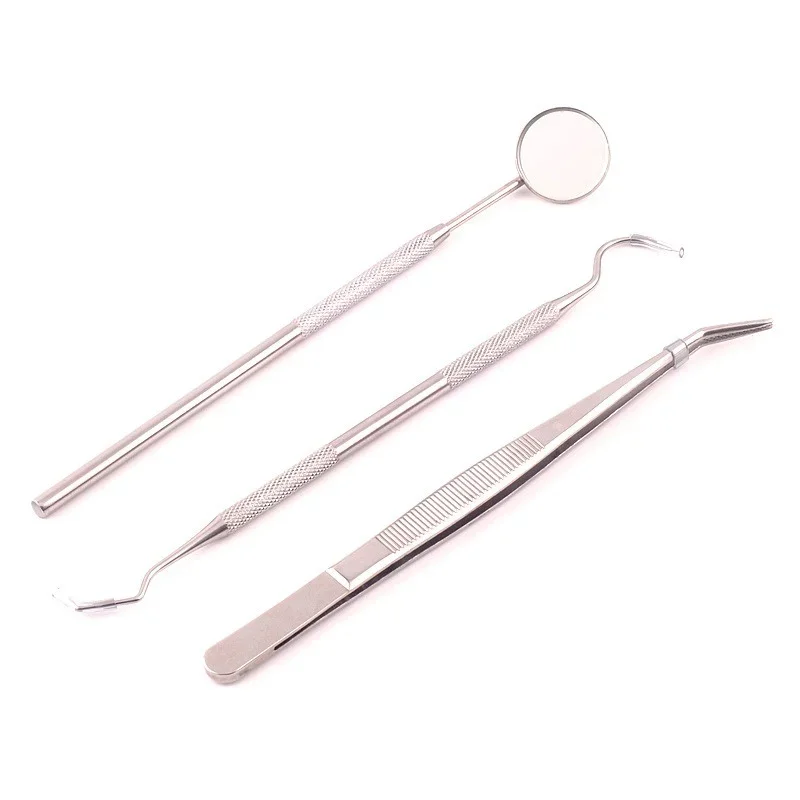 

3Pcs Dental Instrument Dentist Kit Tooth Cleaning Tools Mouth Mirror Probe Hook Pick Tweezer Set Dentistry Dentista Prepare Tool