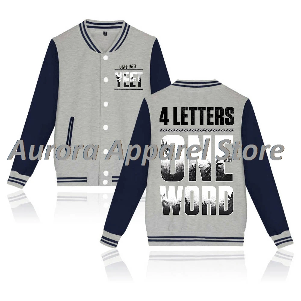 سترة بيسبول Jey Uso بأربعة حروف كلمة واحدة Merch سترة بيسبول للنساء والرجال بلوزات عصرية بأكمام طويلة